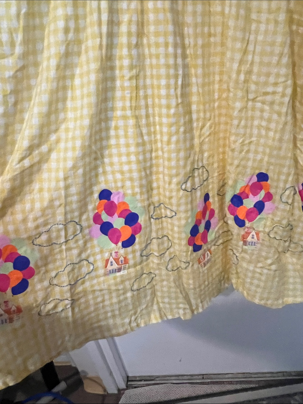Disney Pixar Up Yellow Gingham Balloon Print Women’s Dress - Picture 5 of 6